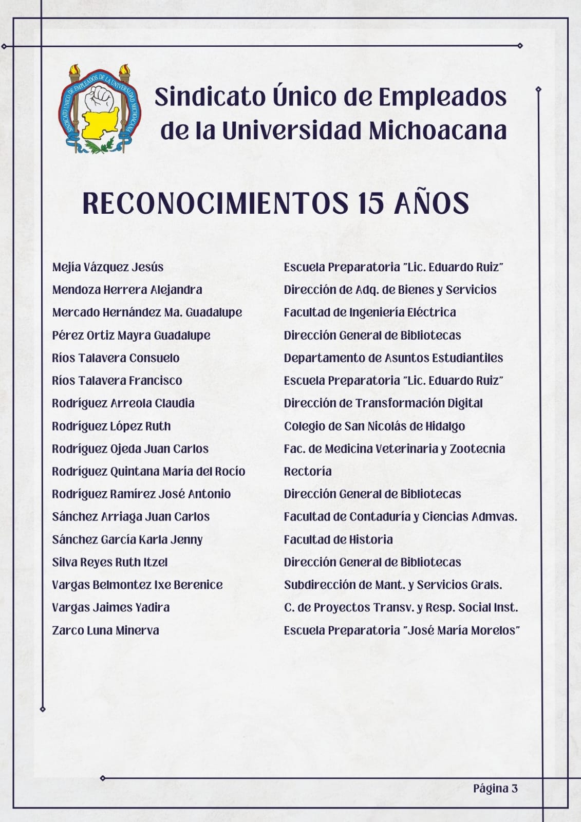 15 anos tres
